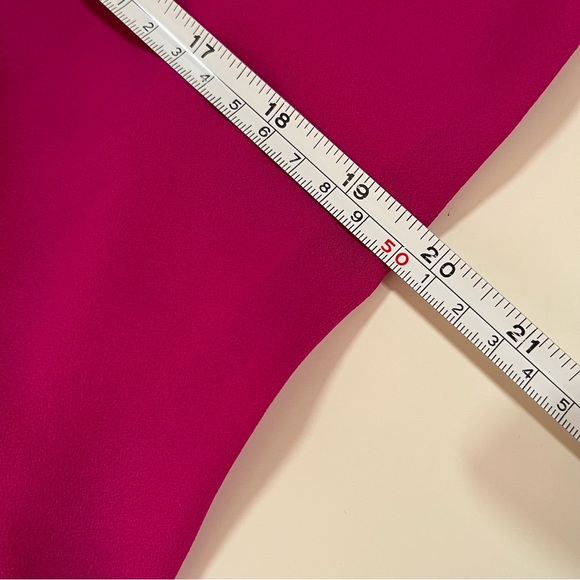 NEW Belle Badgley Mischka Magenta Long Sleeve Ruffle front Mini cocktail Dress - Picture 9 of 17